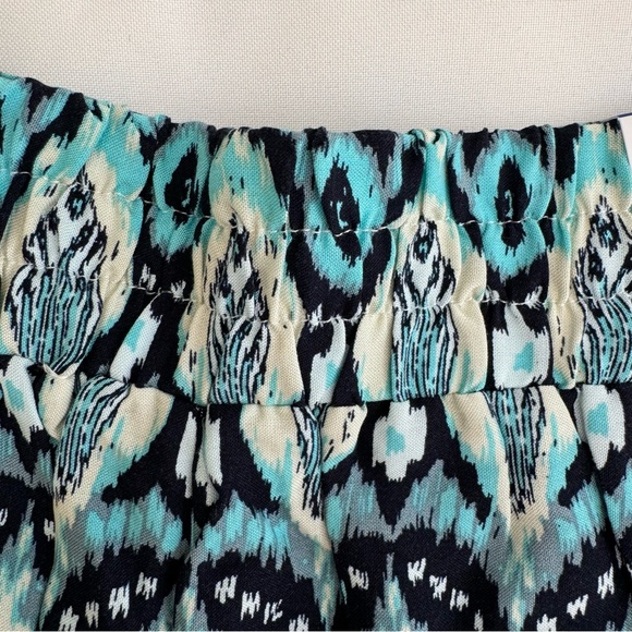 Wildfox Geo Print Pull-On Shorts Front Patch Pockets Blue Multi L - Picture 7 of 9